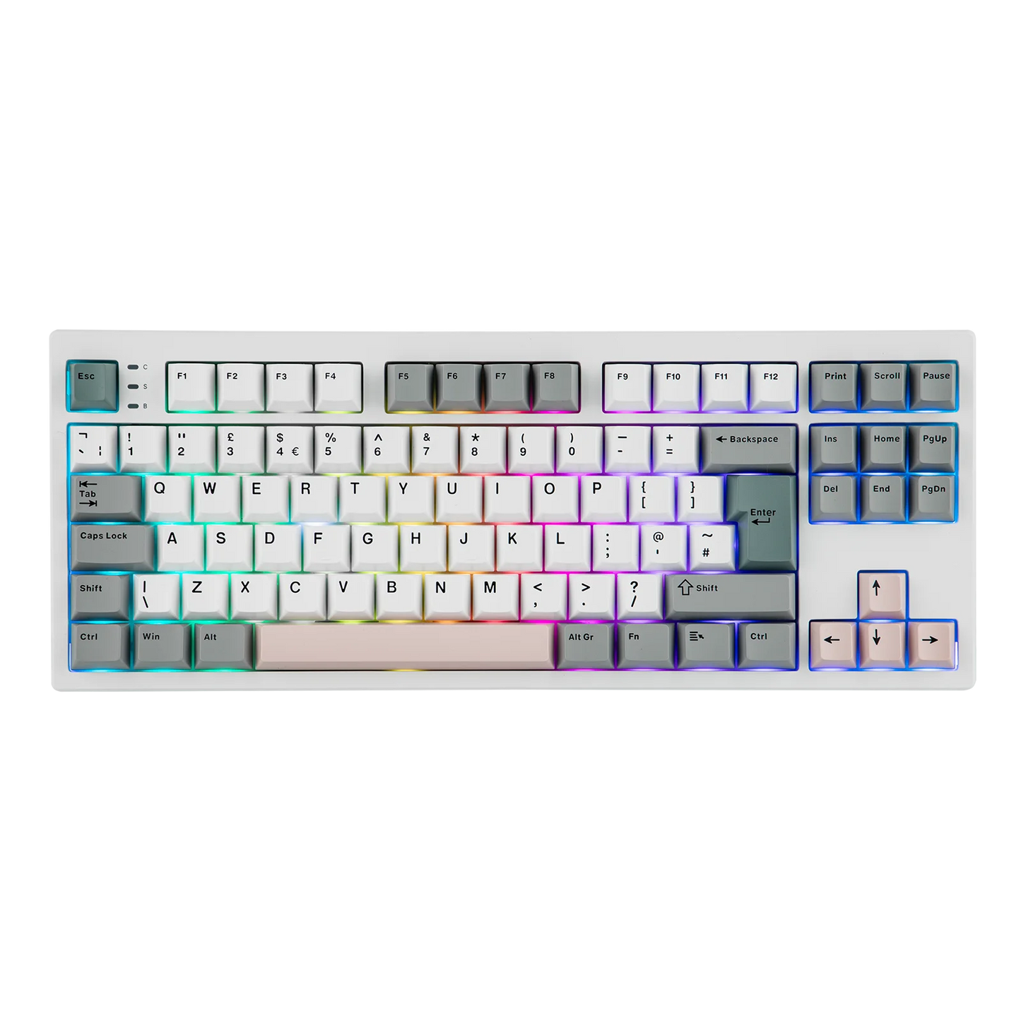 Layout ISO-UK EPOMAKER TH87 TKL Tastiera meccanica cablata/BT/wireless 2.4Ghz NKRO con batteria 10000mAh e illuminazione RGB