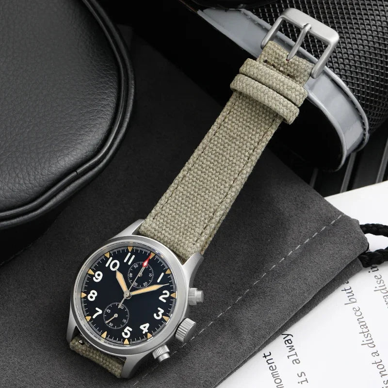 Militado VK61 VK67 Quartz Chronograph Watch 39mm 316L Stainless Steel Case 3 Dial Waterproof 100M  Multifunction Military Watch