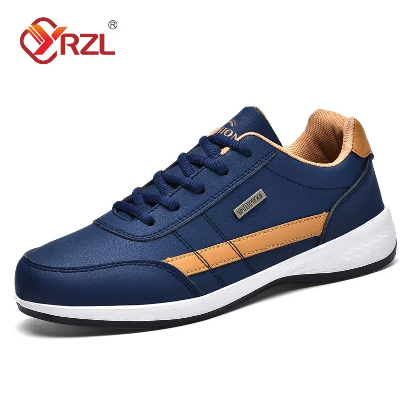 YRZL férfi cipő tavaszra és őszre, vízálló gyalogló sneaker, szabadidős férfi bőr sportcipő, csúszásmentes lábbeli, teniszcipő férfiaknak