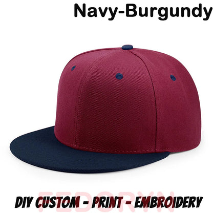Fedoryn Custom Snapback Caps Splice Color Embroidery Hip Hop Cap for Women and Men DIY LOGO Design Print Hats Unisex Wholesale