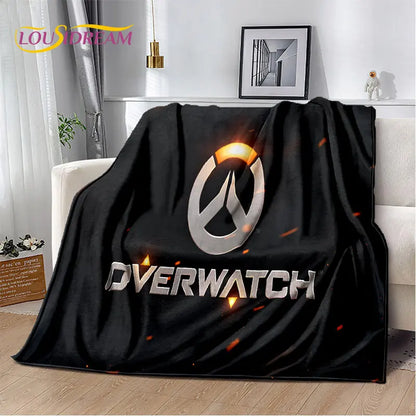 Overwatch Game Gamer DVA Reaper mekana plišana deka, flanelska deka za dnevni boravak, spavaću sobu, krevet, kauč, piknik, djecu, 3D