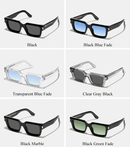 Ruiao 2026 retro black designer sunglasses vintage for women luxury square rectangular man UV400 Propionate insert pin eyewear