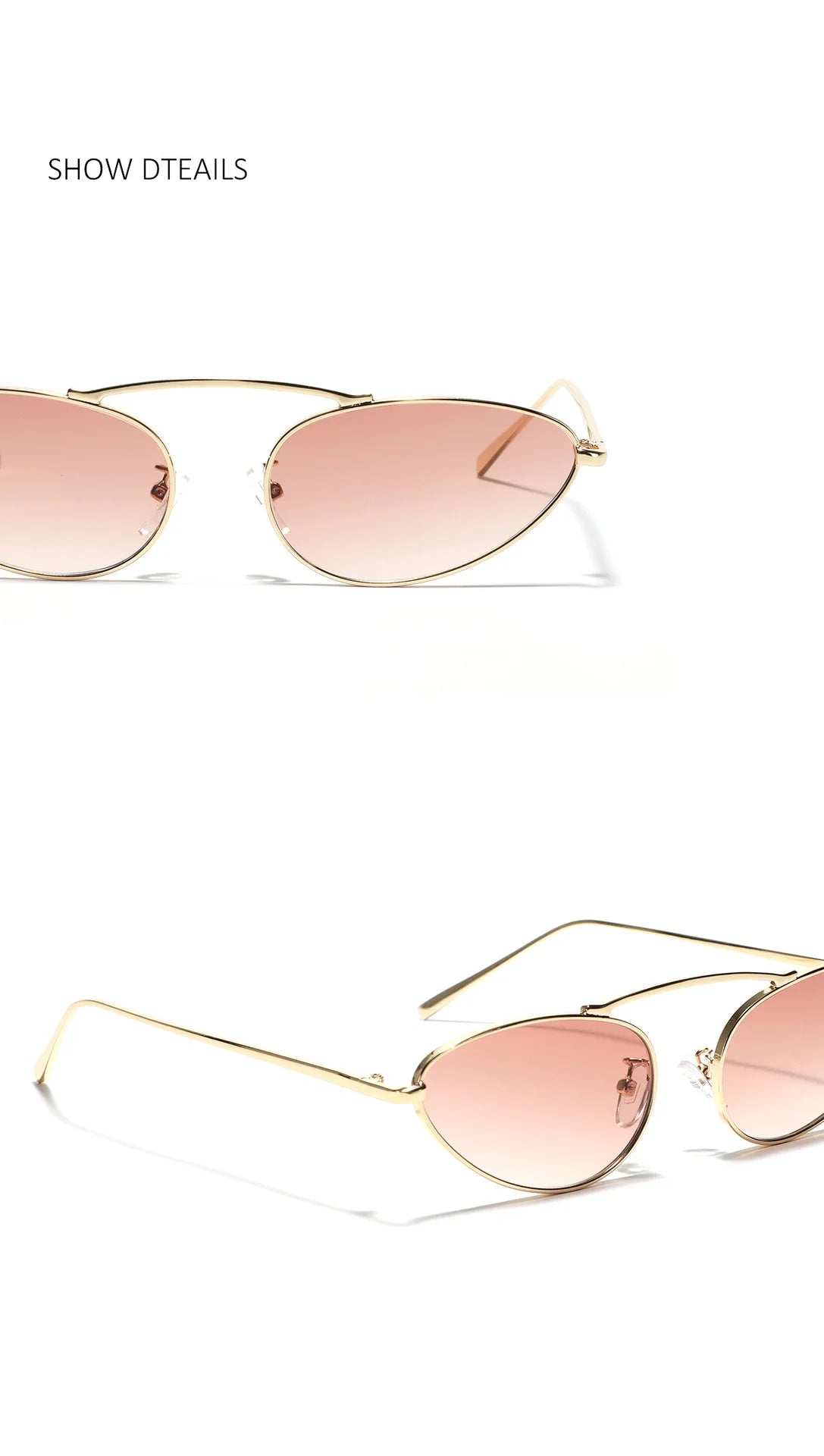 Luxury Brand Cat Eye Sunglasses Women 2025 Fashion Unique Small Oval Sun Glasses Trendy Metal Frame Cool Triangle Eyewear UV400