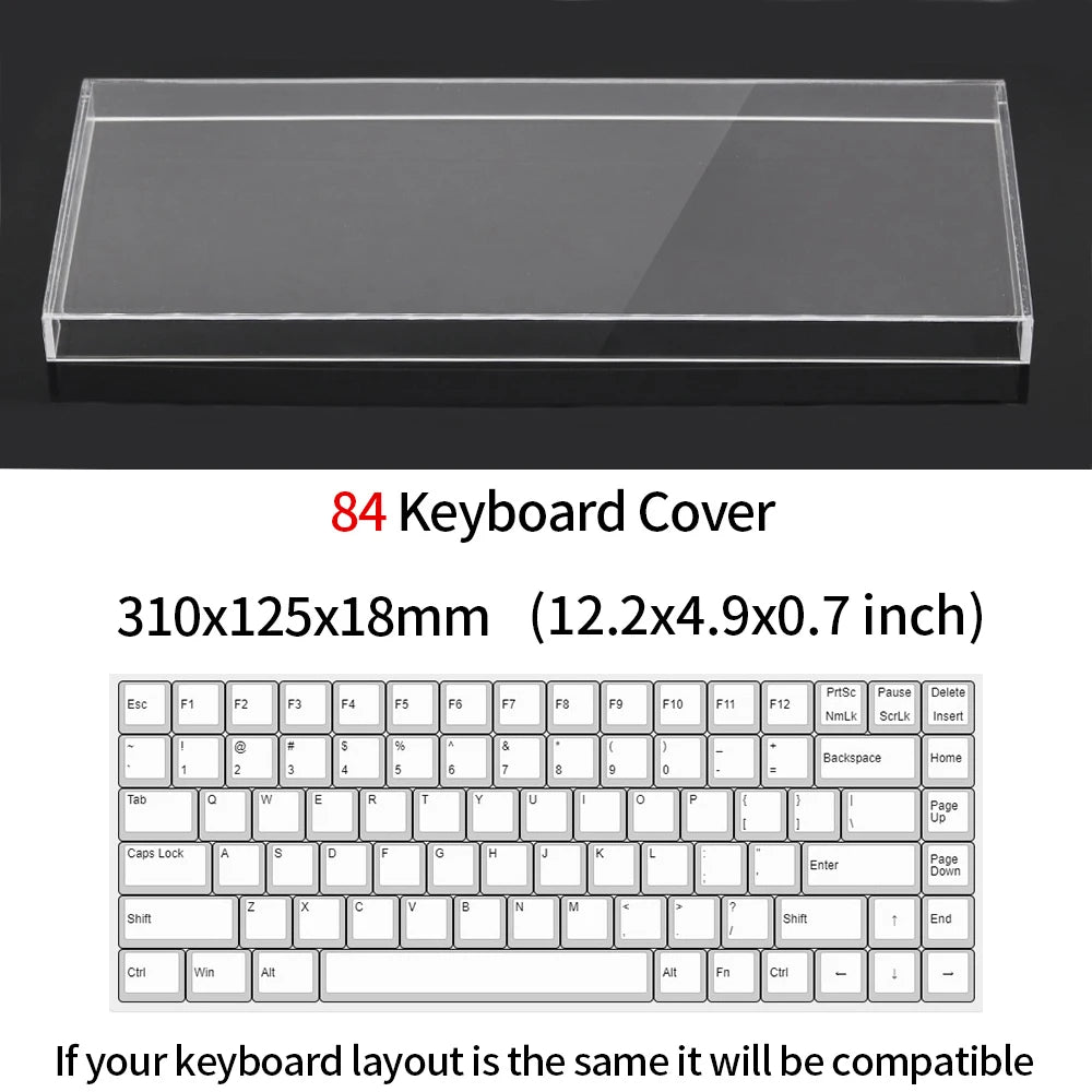 Acrylic Keyboard Clear Protector Case Mechanical Keyboard Dust Cover For 60/61/64 96 98104/108 Key Mouse Cover Keyboard Cover