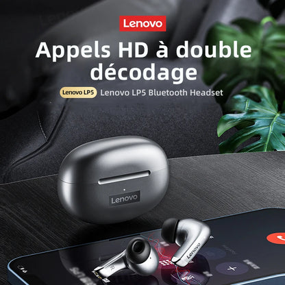 Lenovo LP5 TWS Wireless Bluetooth Earphones with Mic, Lenovo LP5 Gaming Earbuds Bluetooth 5.3 Headphones, Noise Cancelling Sports Earbuds with HD Calls & Charging Case