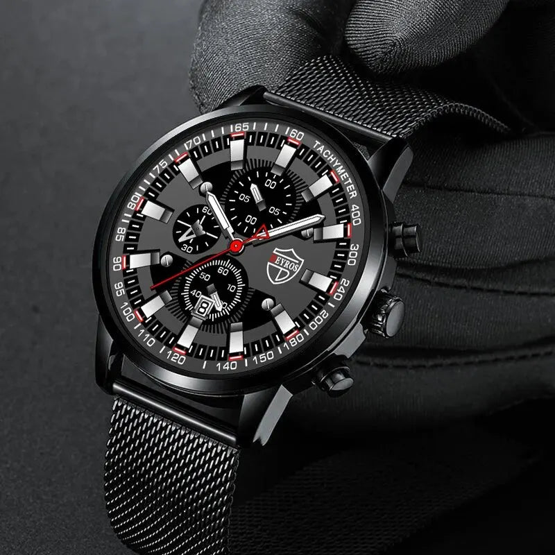 DEYROS Luxury Mens Business Quartz Wristwatch Calendar Fashion Men Casual Sports Watch for Men Gift