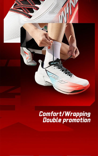 QIAODAN WIND 4PRO Carbon Plate Marathon Shoes for Men, Professional Racing Sneakers 2026, Breathable Running Sports Shoes QDB023262291