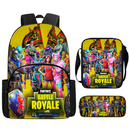 Fortnite 3Pcs Bag Set, Backpack with Front Pocket, Crossbody Bag and Pencil Case, Boys and Girls The Best Gift for Children