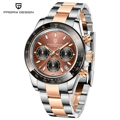 Chronographenuhr für Herren von PAGANI DESIGN – Luxuriöse Quarz-Armbanduhr, leuchtend und wasserdicht.