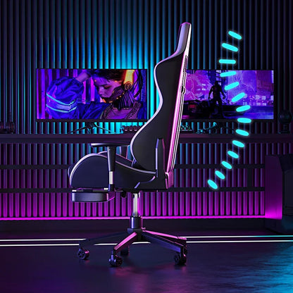 Ergonomic Esports Gaming Chair with Reclining Backrest, Adjustable Height Office Chair, Comfortable Computer Game Chair with Armrests and Wheels
