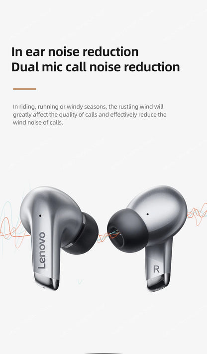 Lenovo LP5 TWS Wireless Bluetooth Earphones with Mic, Lenovo LP5 Gaming Earbuds Bluetooth 5.3 Headphones, Noise Cancelling Sports Earbuds with HD Calls & Charging Case