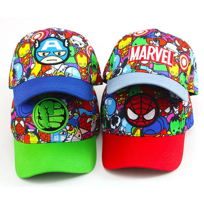 Marvel Avengers Superhero Iron Man Spider-Man Cartoon Children Spring and Autumn Baseball Cap Sun Protection Cap Sunscreen Hat