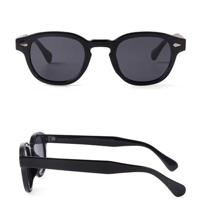JNPCXI Vintage Round Sunglasses Women Men Retro Rivet Blue Gradient Female Sun Glasses UV400