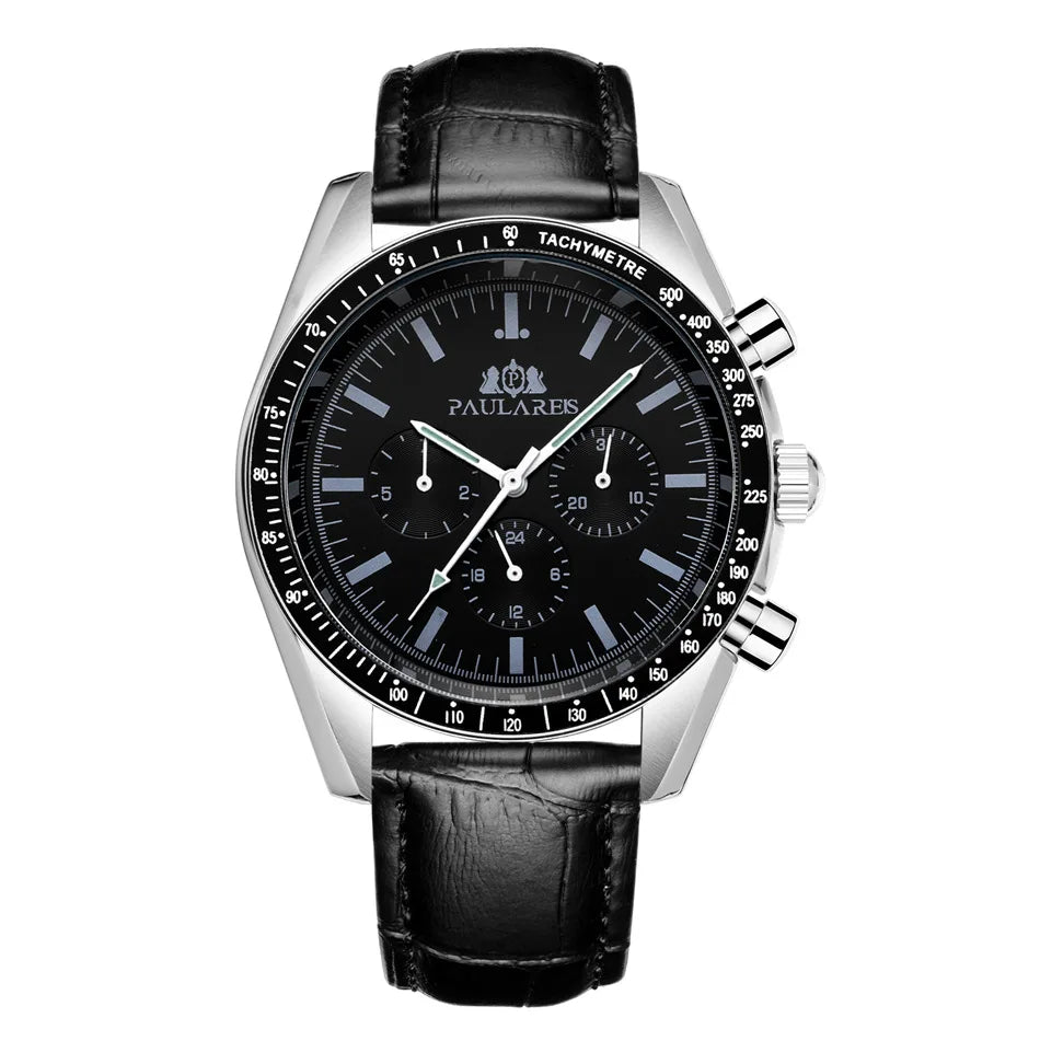 PAULAREIS P Brand Luxury Men Mechanical Watches Calendar Business Watch Mens Sports Waterproof Stainless Steel Automatic Watches
