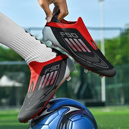 Nouvelles chaussures de football pour hommes, crampons de sport d'extérieur pour garçons et adultes, bottes de football d'entraînement respirantes, antidérapantes, à crampons longs, confortables