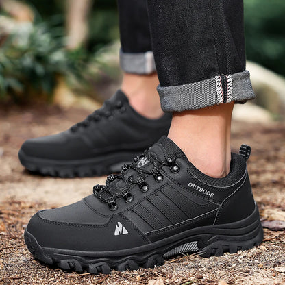 Men's Hiking Shoes outdoor waterproof Leather Anti Slip Comfortable Hunting Walking Shoes Wear-resistant Casual Sneakers