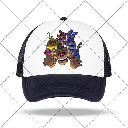 FNAF Baseball Cap Five Nights At Freddys Unisex Sun Hats Cartoon Anime Printed Hat Boys Girls Fashion Caps Birthday Party Gifts