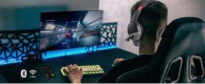 NUBWO Dual G08 Wireless Gaming Headset with Microphone for PS5, PS4, PC, Mobile, Switch, 2.4GHz Bluetooth Wireless Headphones