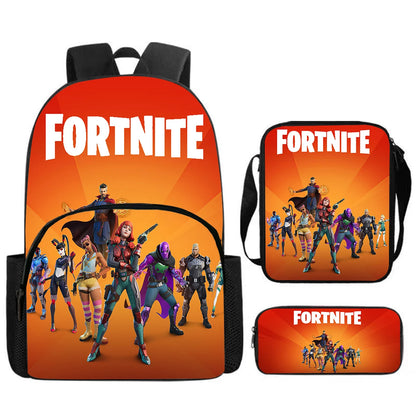 Fortnite 3Pcs Bag Set, Backpack with Front Pocket, Crossbody Bag and Pencil Case, Boys and Girls The Best Gift for Children