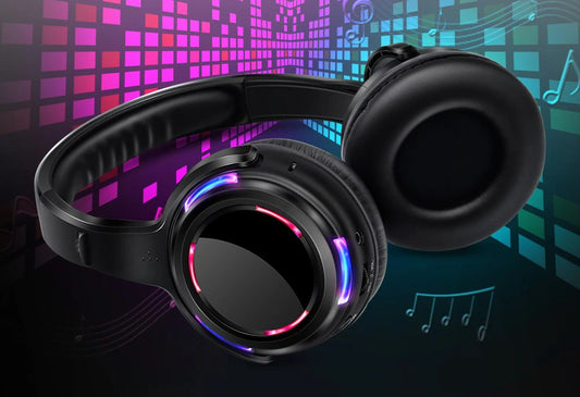 Casque sans fil Silent Disco avec batterie rechargeable LED et système RF pour soirées silencieuses, clubs, réunions, concerts
