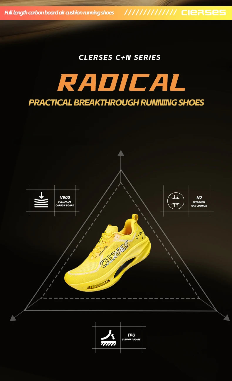 CIERSES  New Carbon Fiber Marathon Racing Training Shoes Breathable And Shock-Absorbing Air Cushion Men's Casual Sports Shoes
