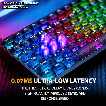 IROK MG75 V2 MG75V2 Aluminum Magnetic Gaming Mechanical Keyboard Rapid Trigger 0.07ms 8KHz 0.001mm 512K Scan rate Gamer Keyboard