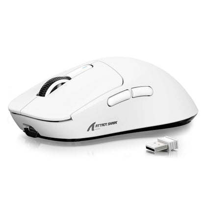 ATTACK SHARK X3 vezeték nélküli gaming egér, 49g ergonomikus PC egér, három üzemmód, PAW3395 26K DPI optikai érzékelő, programozható gombok