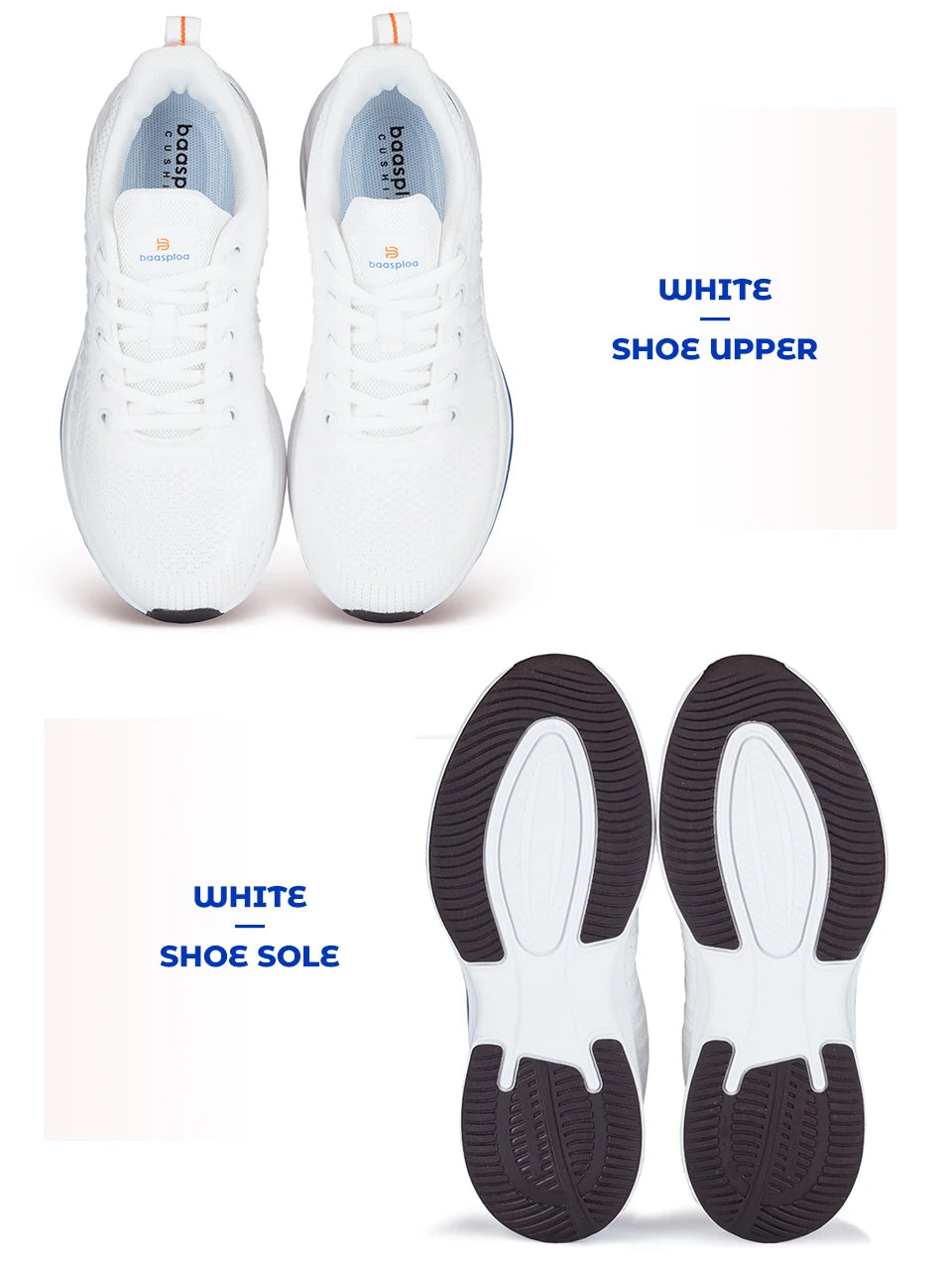 Baasploa Women Sport Shoes Comfort Lightweight Running Shoes for Women Mesh Breathable Casual Sneakers White Walking Sneakers
