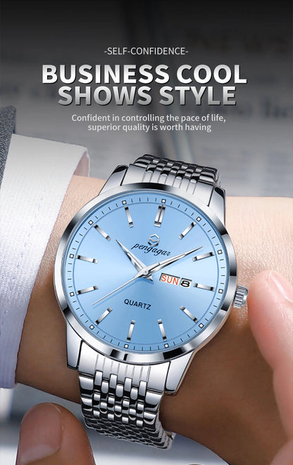 2025 New Top Brand Luxury Man Wristwatch Waterproof Luminous Date Men Watches Stainless Steel Quartz 43mm Men's Watch Male reloj