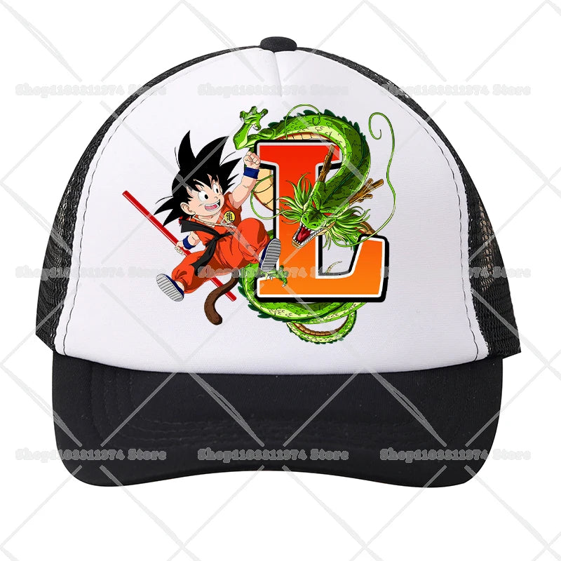 Dragons Ball Mesh Baseball Caps Cartoon Son Goku Letter Adult Kids Sports Hats Anime Summer Outdoor Sunshade Peaked Cap Gift New