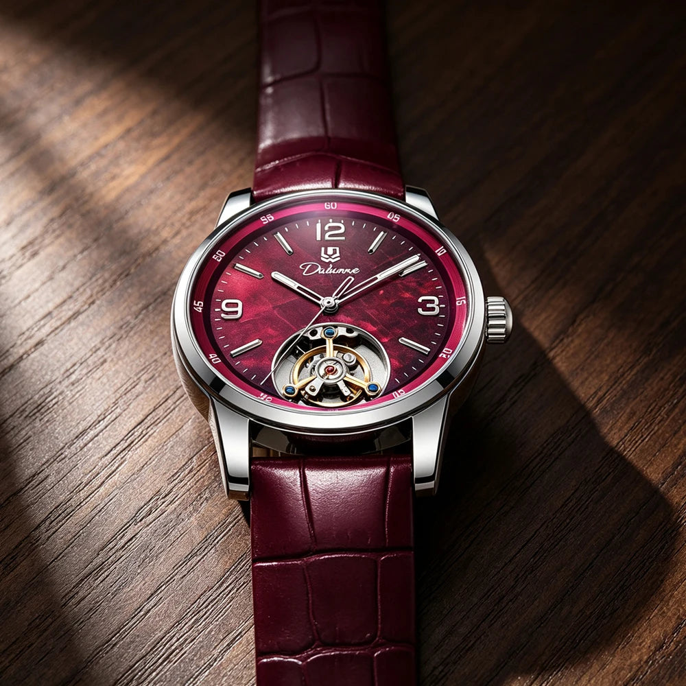 Férfi divatos sportos, automatikus, mechanikus, vízálló tourbillon karóra – prémium márkájú luxus karóra