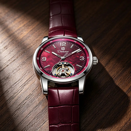 Férfi divatos sportos, automatikus, mechanikus, vízálló tourbillon karóra – prémium márkájú luxus karóra
