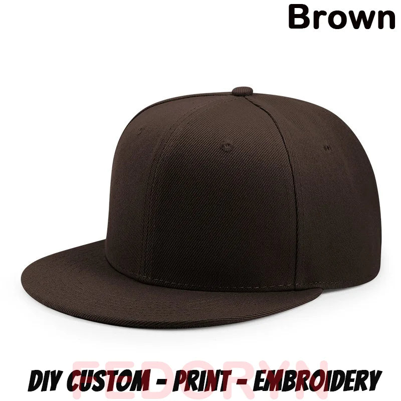 Fedoryn Custom Snapback Caps Splice Color Embroidery Hip Hop Cap for Women and Men DIY LOGO Design Print Hats Unisex Wholesale