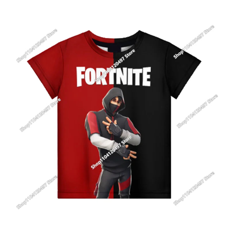 Tricou casual pentru copii Summer Fashion Fortnite Mascot, imprimeu 3D, unisex, pentru băieți și fete, îmbrăcăminte pentru copii, top T-shirt