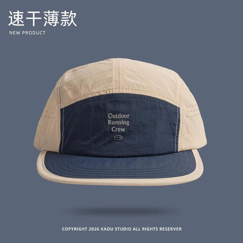 Outdoor Camping Sunscreen Quick-drying Color Matching Baseball Caps Women Summer Light and Breathable Retro 5-panel Men's Hat