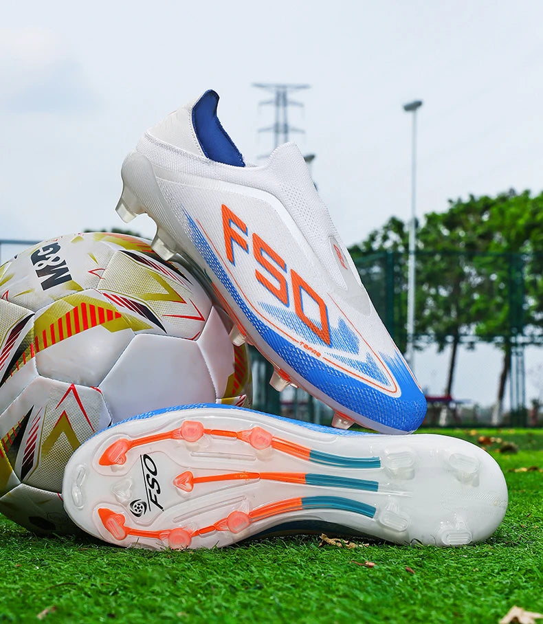 New Men Football Boots Non-Slip Outdoor Sneakers Match Grass Cleats High-quality Soccer Shoes Futsal Hot-selling High-top Light