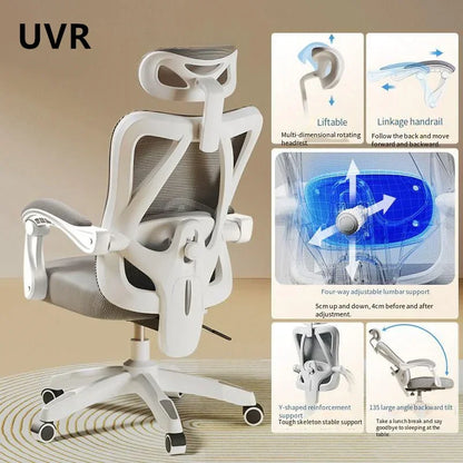 UVR Gaming Computer Chair Mesh Breathable Staff Chair Ergonomic Design Armrest Chair Sitting Comfor THome Office Chair Furniture