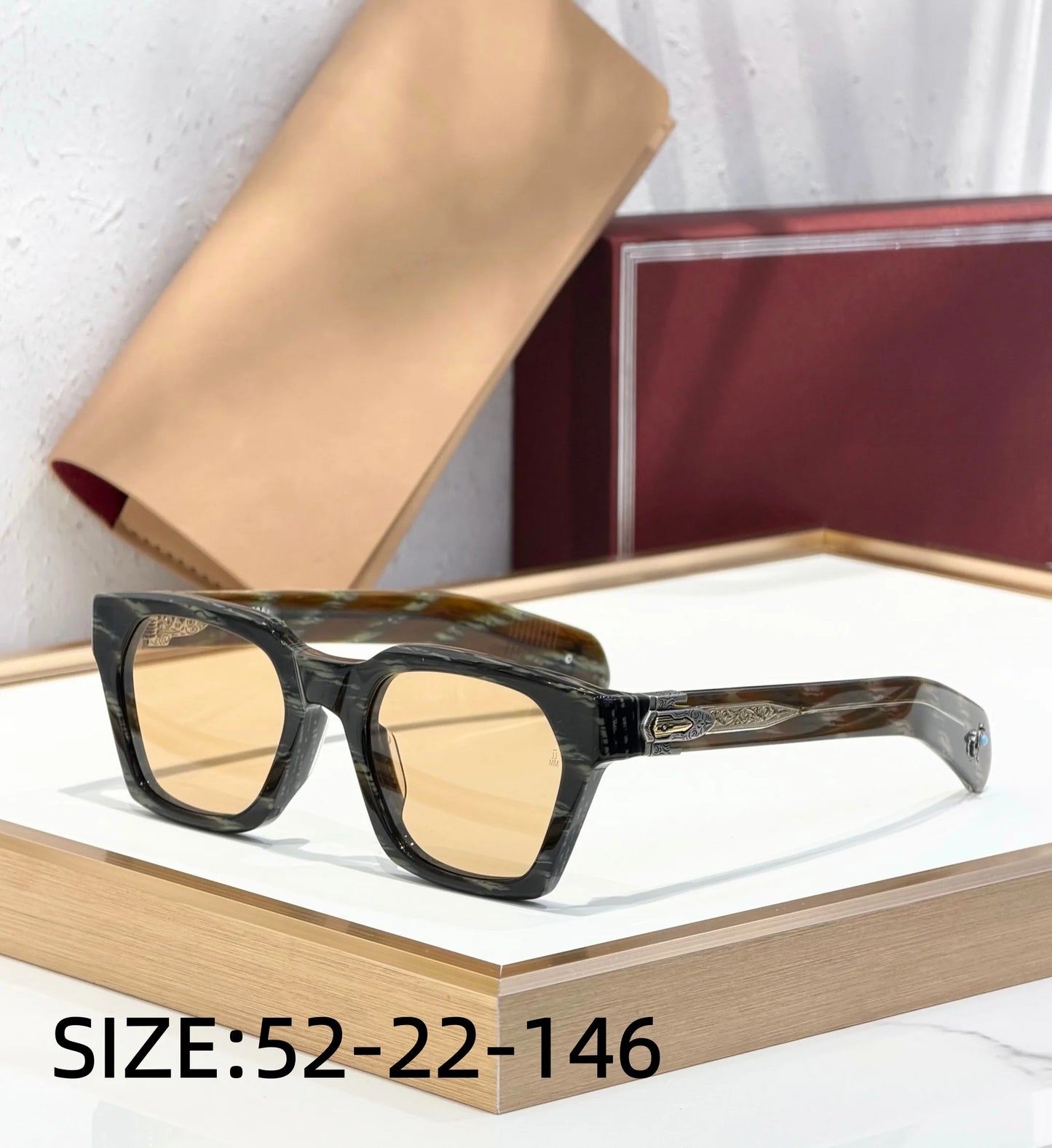 Sterett Luxury Sunglasses Acetate Frame Handmade Limited Edition Paddle Temples Premium Quality