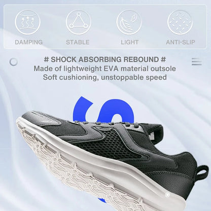 Zapatillas deportivas Xtep para hombre, de malla transpirable, para correr, para maratón de invierno, negras y blancas, zapatillas deportivas para hombre, 879119110110