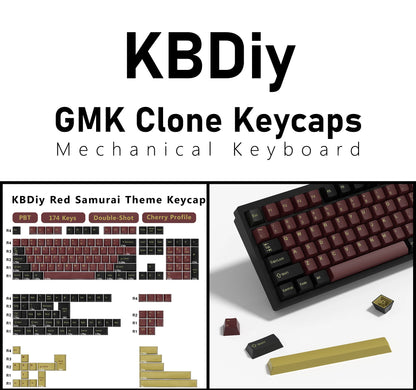 KBDiy 174 Keys/Set PBT GMK Apollo Keycap Double Shot Minimalist ISO Cherry Profile for Game Mechanical Keyboard Keycaps for MX