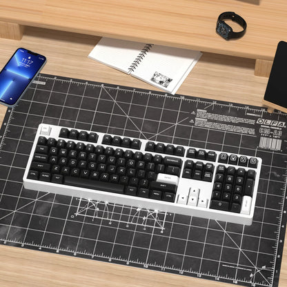 KBDiy 161 Keys/Set PBT SA Profile GMK Keycaps for Mechanical Keyboard Black And White Double Shot Keycap Custom ISO for K500