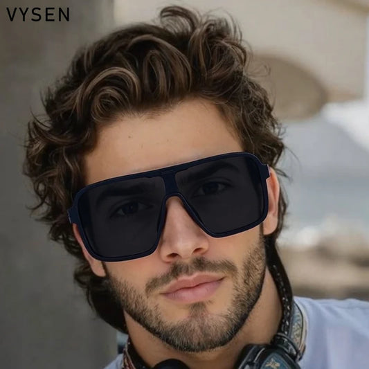 Oversized Polarized Rectangle Steampunk Sunglasses Men 2026 Luxury Brand Vintage Punk Square Shield Sun Glasses Eyewear Shades