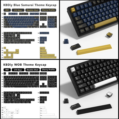 KBDiy 174 Keys/Set PBT GMK Apollo Keycap Double Shot Minimalist ISO Cherry Profile for Game Mechanical Keyboard Keycaps for MX