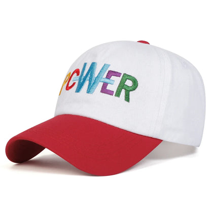 Unisex PCWER Letter Embroidery Baseball Caps Spring Autumn Outdoor Adjustable Casual Hats Dad Hat Sunscreen Hat