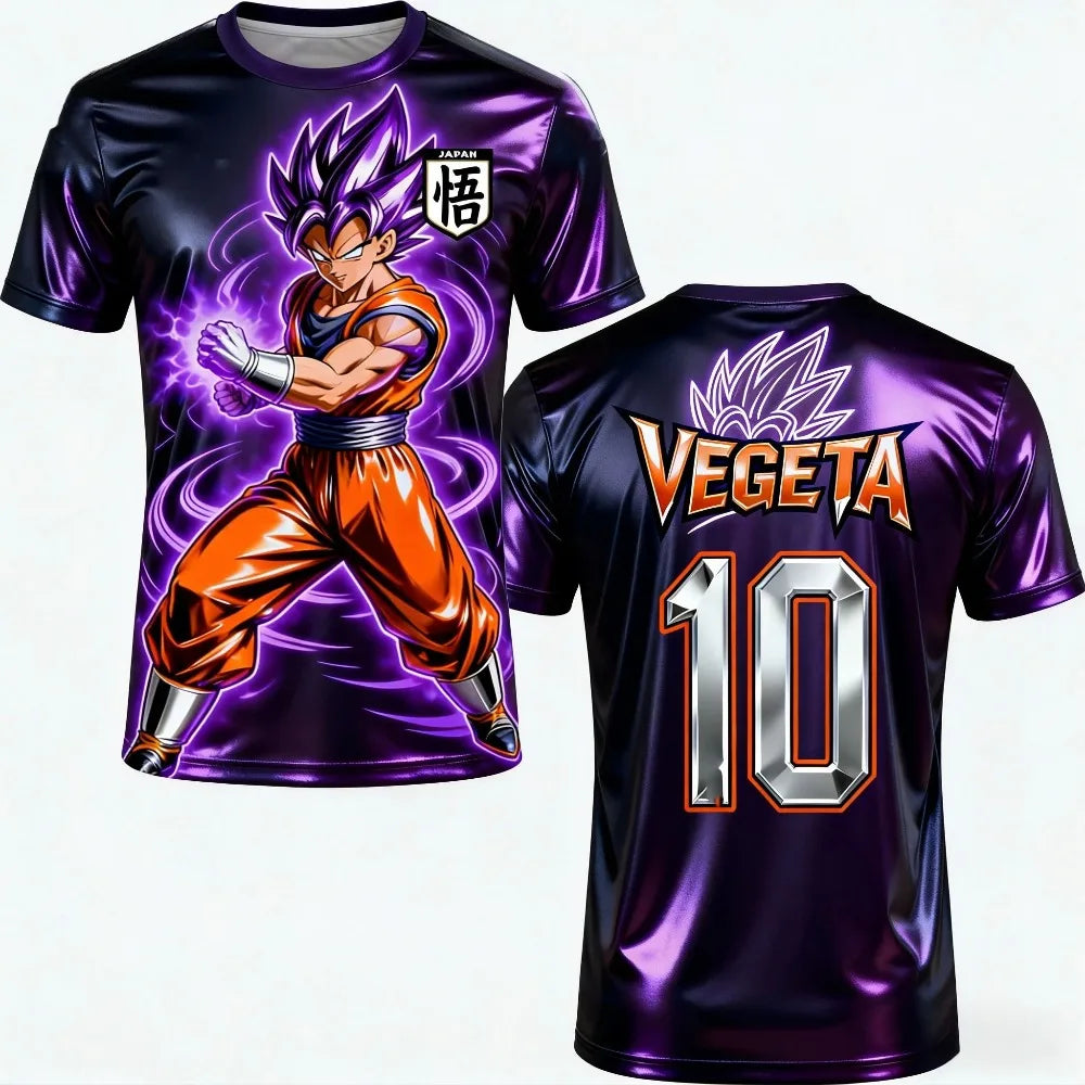 2026 Sommer Dragon Ball T-Shirt für Herren, atmungsaktiv, mit 3D-Druck, lässiges Familien-Unisex-Kinder-Sport-Fußball-Trainingsjersey