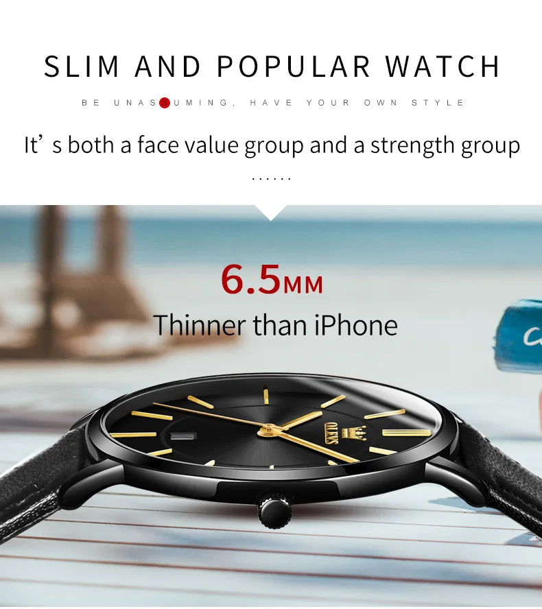OLEVS 5869 Men's Watch Japan Quartz Movement Thin Case Fashion Waterproof Watch For Men Calendar Simple Original Male Wristwatch