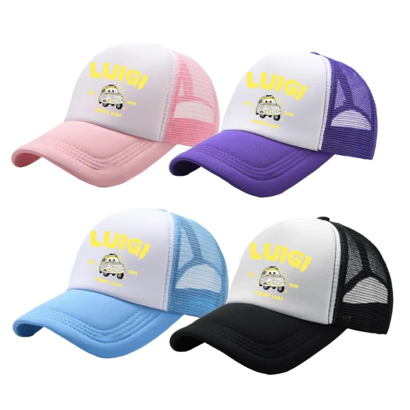 Anime Cars Lightning McQueen Cartoon Figure Print Fashion Baseball Cap Girls Boys Summer Casual Adjustable Sun Hat Birthday Gift