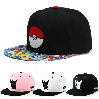 Pokemon Baseball Hat Pikachu Embroidery Cap Boy Girl Summer Sunhat Parent-child Cartoon Anime Outdoor Sport Shade Caps Kids Gift