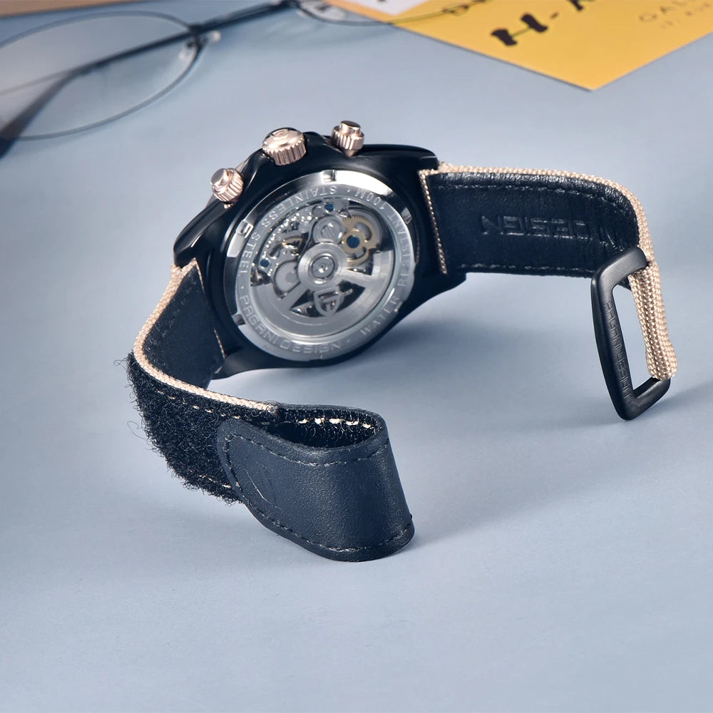PAGANI DESIGN Luxury Men's Mechanical Watch 40mm Multifunctional timing watch Rainbow Bezel Sapphire Glass Men's Watches PD1732