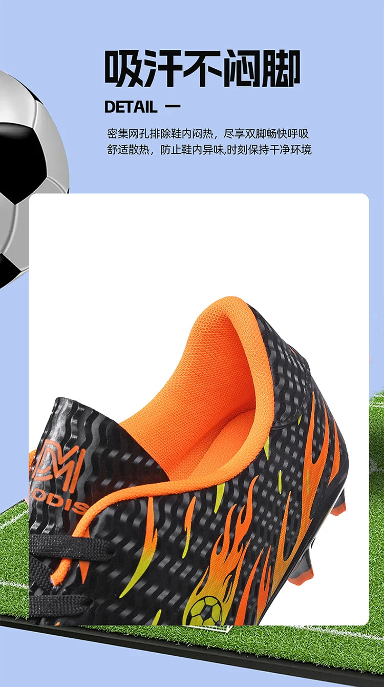 Men Professional Football Boots Cleats Boys Soccer Shoes Ankle Support Cleats Youth Outdoor Match Training Sneakers Non-slip